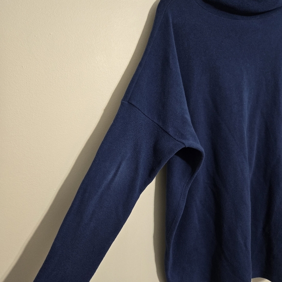 Mama B. Oversized Bill Roll Neck Knit Top Blue L - Picture 4 of 10